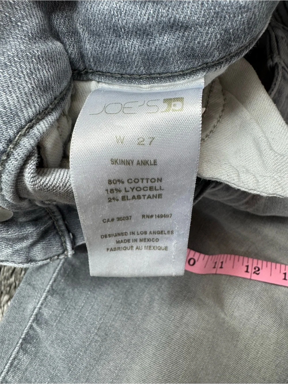 Joe’s Jeans Light Gray Distressed Ankle Crop [Size 27]